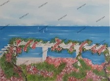 Pergola Original Oil Painting On  Canvas