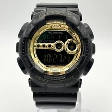G-Shock GD-100GB Digital Watch Black & Gold Used with New Battery G1205