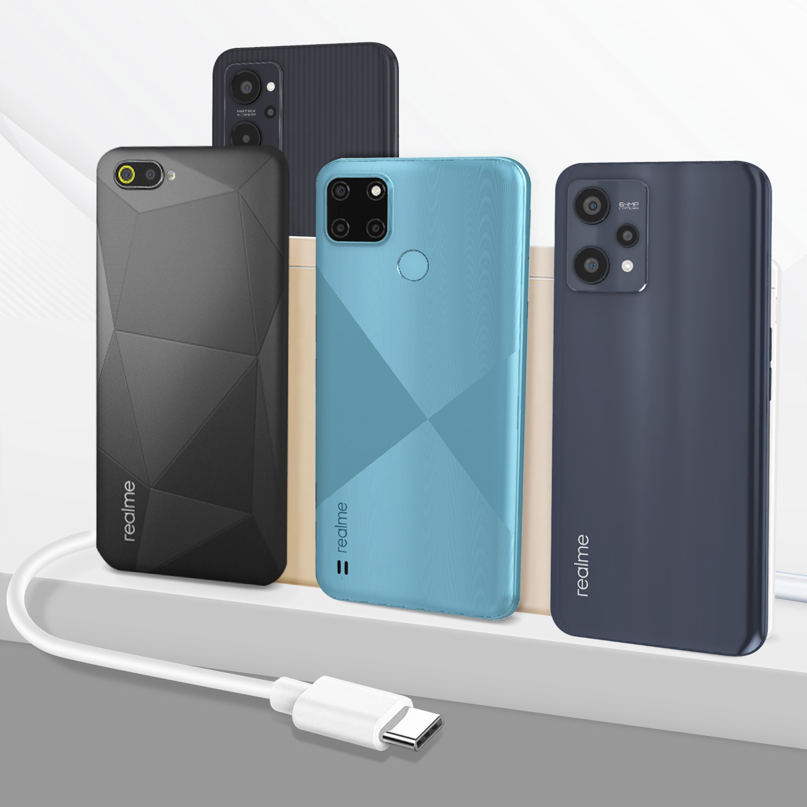 Câble de charge USB vers USB-C Realme 1m pour smartphone
