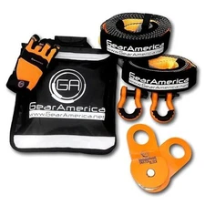 GearAmerica Off Road Recovery Kit, 9 Ton, Includes Tow Strap, Tree 9 Ton Orange