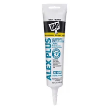 Dap 18128 Silicone Caulk, 6 Oz, Tube, White, Silicone Base, Alex Plus