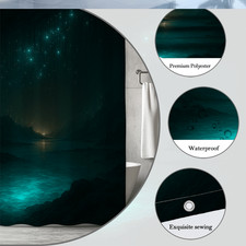 Starry Night Shower Curtain for Bathroom Decor