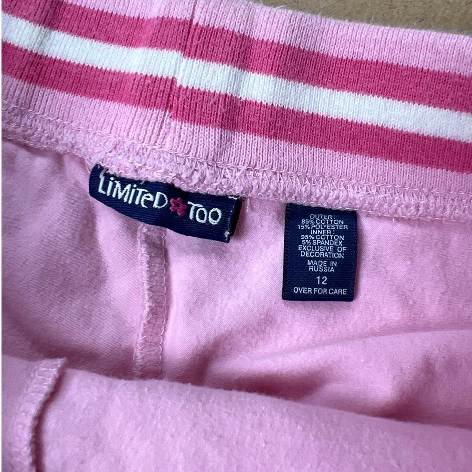 Falda corta rosa Limited Too Cheerleader de la década de 2000 talla 12 algodón a rayas Foto 3 de 4