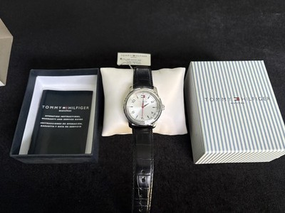Tommy Hilfiger Five Star Mens Watch 38mm Silver Tone F90216 New Battery