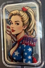 Sexy Bullion Baddies Patriot Tess Colorized 1 Oz .999 Silver Bar With COA