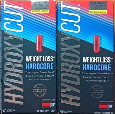 2 HYDROXYCUT HARDCORE    EXTREME WEIGHT LOSS SUPPLEMENT 60 X2 120 RAPID CAPSULES