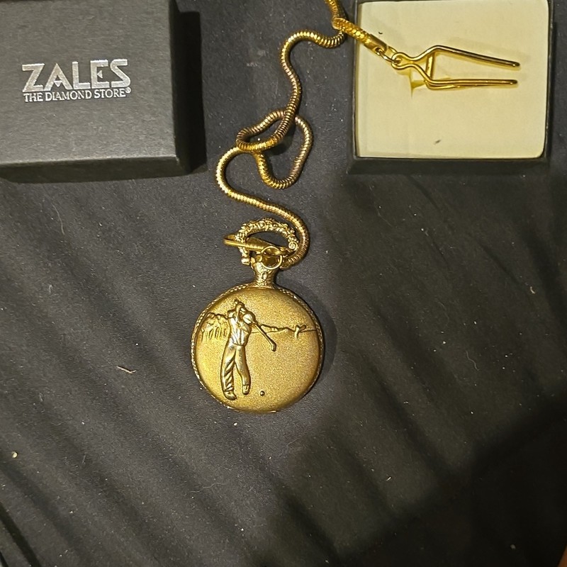 Charles Lloyd Gold Plated Full Hunter Pocket Watch, Manual, Roman Dial, Chain