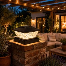 Solar Post Light Waterproof Post Cap Lantern LED for Garden, Gate