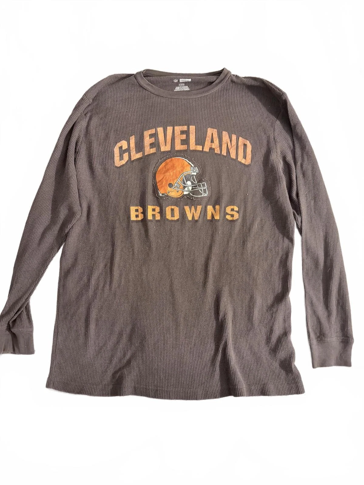 Cleveland Browns Long Sleeve Thermal Waffle Shirt - Size L