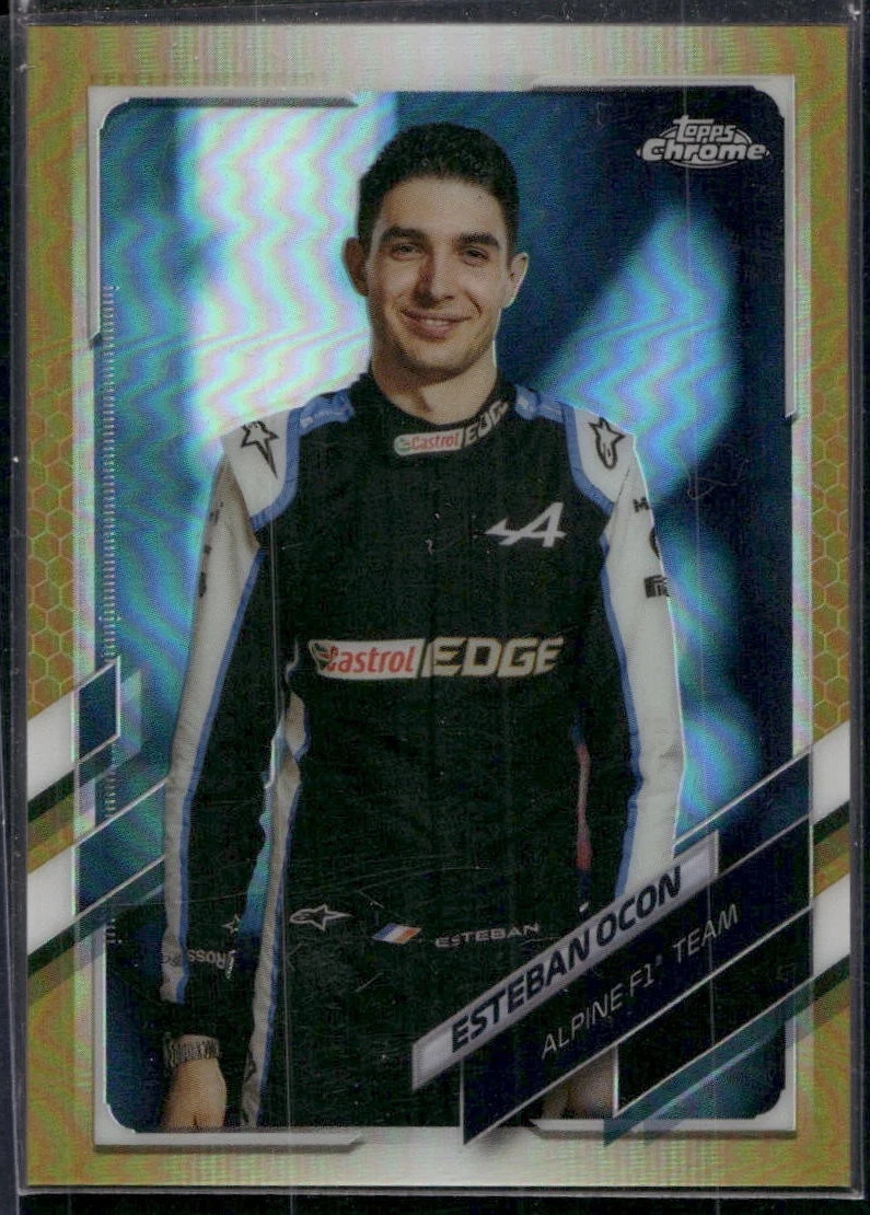2021 Topps Chrome Formula 1 F1 #10 Esteban Ocon Refractor Gold 12/50 BWT Alpine