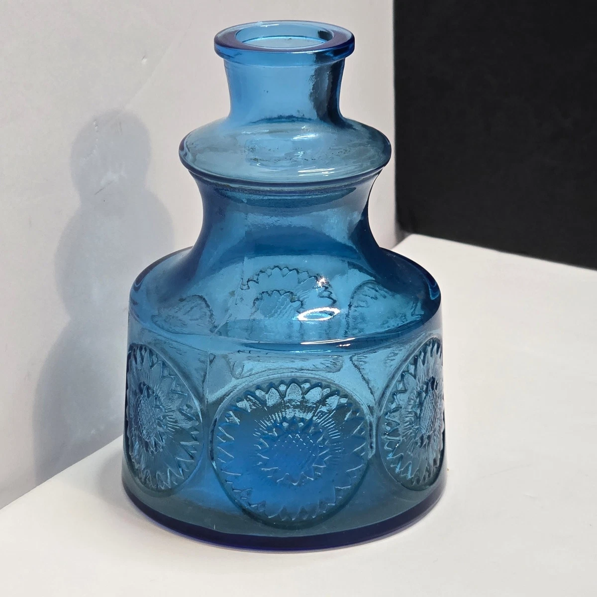 Glass Blue Collectible Decorative Bottles 1950-1959 Time Period
