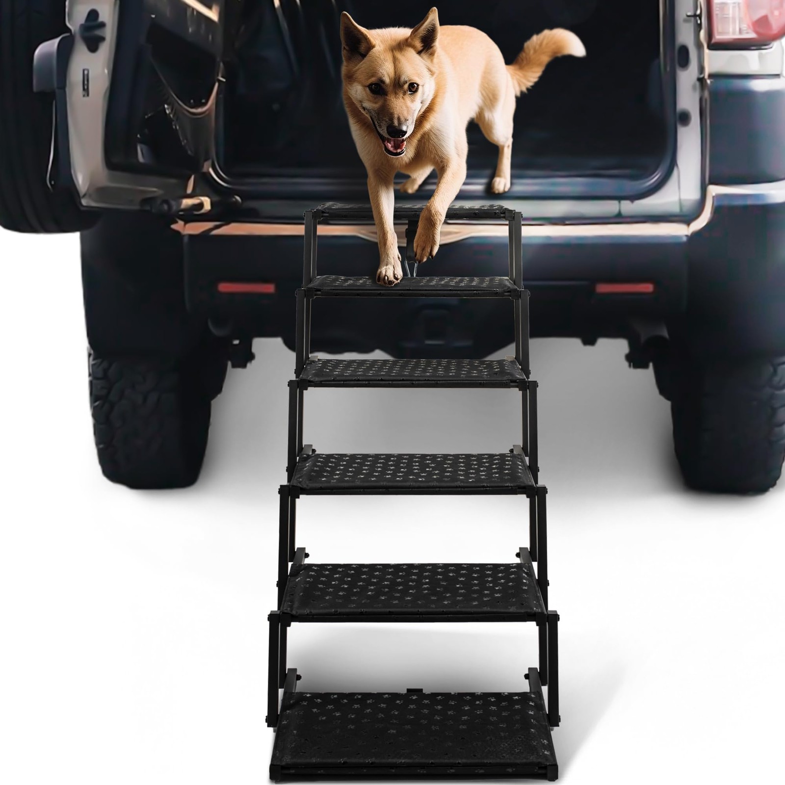 Dog Stairs for Car - Foldable Dog Ramps for Large Dogs with Non Slip Surface,...