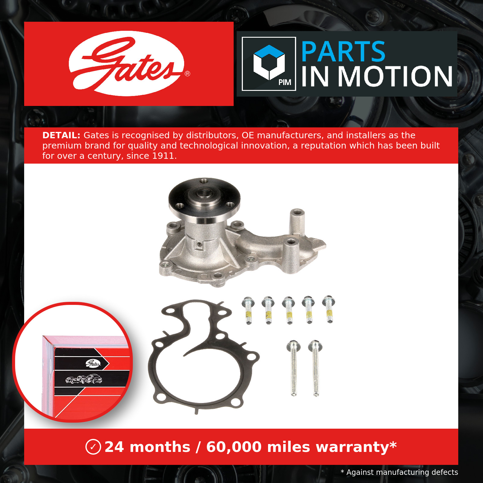 Engine Cooling Water Pump Fits Ford B-Max C-Max Ecosport Fiesta GATES WP0208 - Image 6