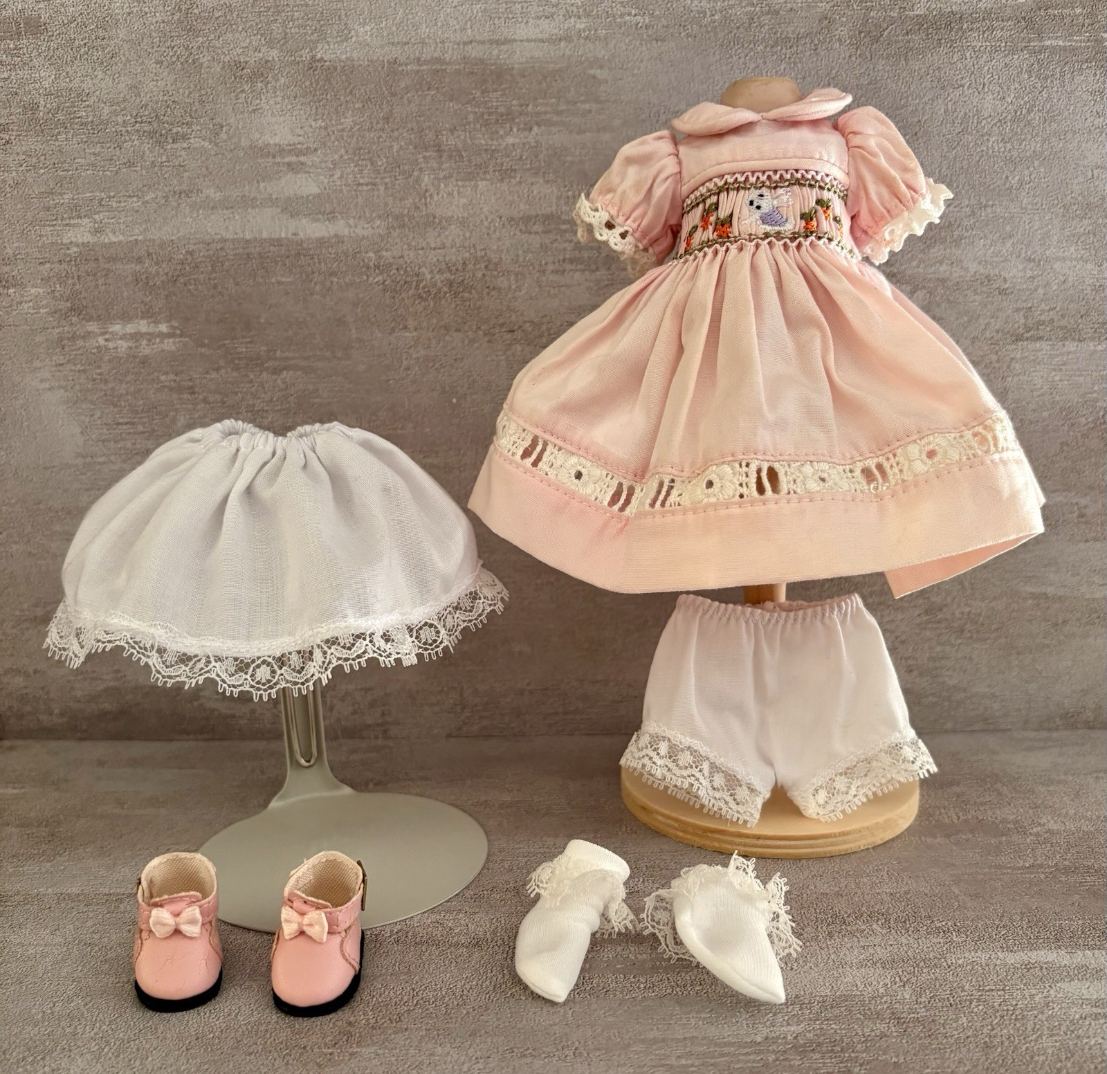 Madame Alexander 8&rdquo; Doll Outfit Easter Morning Dress Slip Panty Shoes Socks