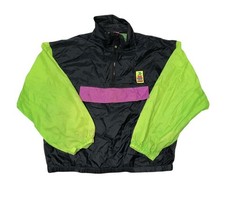 Vintage 90s OP Ocean Pacific Surf Neon Colorblock 1/4 Zip Windbreaker Jacket XL