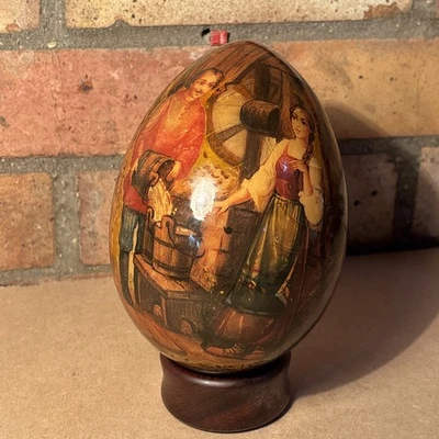 Vintage Russian Hand Made Egg Large Rare Beautiful - Image 1 of 4