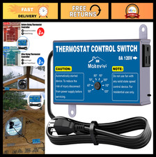 Adjustable Attic Fan Thermostat Control  Plug-and-Play, Overload Protection, 5F