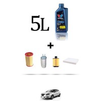Hoffcar Wartungskit 4 Filter Und 5L ÖL FüR Lancia Delta III (844) 2.0 Multijet