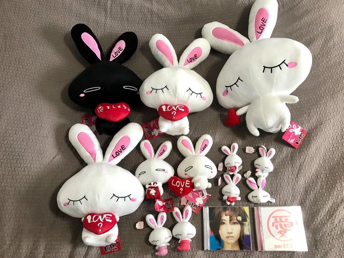 Otsuka Ai Jpop Love Peace Ai am Best & Love Bunny plush lot RARE
