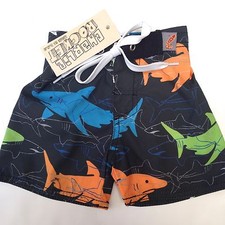 NWT Charlie Rocket Boys Swimsuit Size 12mo~Sharks~Made in the USA~Boutique