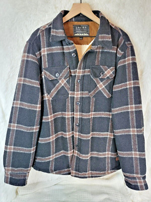 JACHS MENS Wool Blend Sherpa Lined Shirt Jacket LARGE