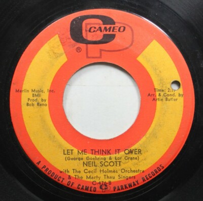 Hear! Pop 60S 45 Neil Scott - Let Me Think It Over / A Ghost Of A Chance With Yo