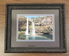 Vtg Wailua Falls Framed Photograph Signed Kerry Oda 1999-2004 Lihue Kauai Hawaii