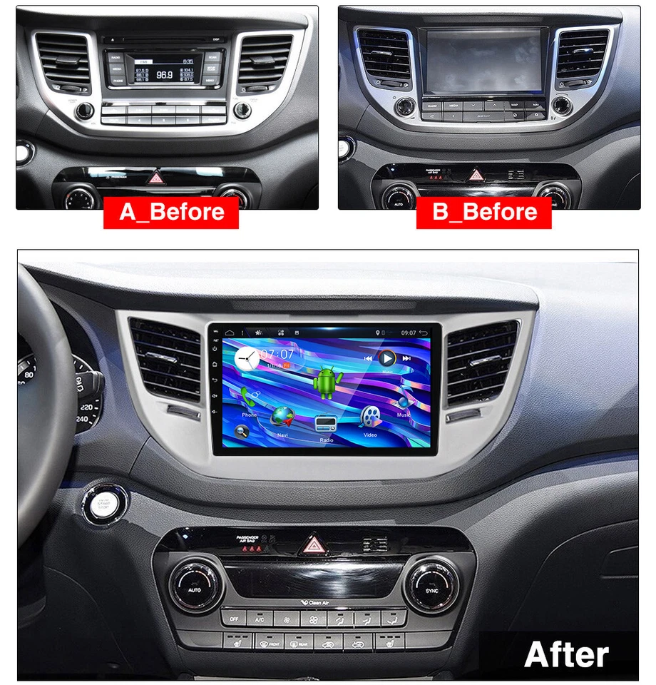 DAB+ CarPlay Android 14 Autoradio GPS NAVI DSP Für Hyundai Tucson 2015-2018 32GB - Bild 2 von 4