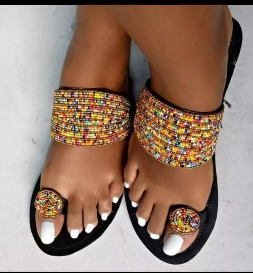 Women sandals Masaai sandals African designer leather sandals Beaded sandals