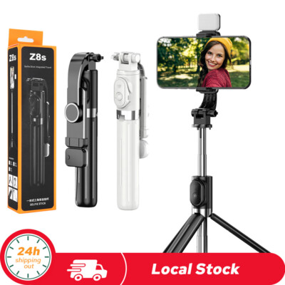 US 39.4'' Foldable Wireless Selfie Stick Tripod Phone Holder Bluetooth Remote