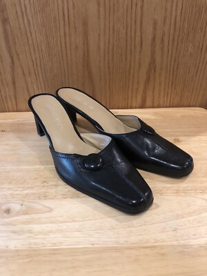 Impanema Insolia Women s Size 8.5 Bonita Black Leather Heeled Mules