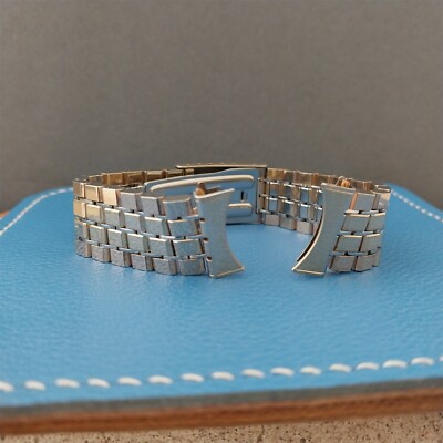 19mm 18mm Kreisler Stelux Stainless Steel Gold Unused Vintage Watch Band 