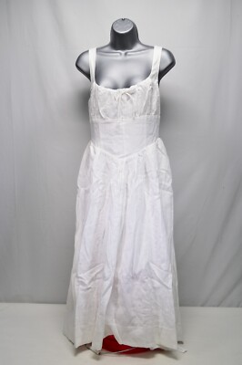 NWT Reformation Petite Balia Linen Dress White 8P