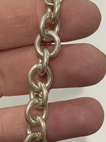 Vintage Tiffany & Co Please Return To Round Circle Tag Charm Chain Link Bracelet - Picture 6 of 9
