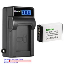 Kastar Battery LCD Wall Charger for Canon LPE17 EOS RP Mirrorless Digital Camera