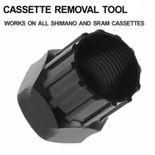 Black Bicycle Cassette Removal Tool - Works with all Shimano and SRAM Cassettes