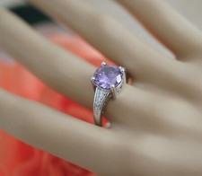 Antique Jewellery Ring Amethyst and Sapphires Vintage Dress Jewelry N 7