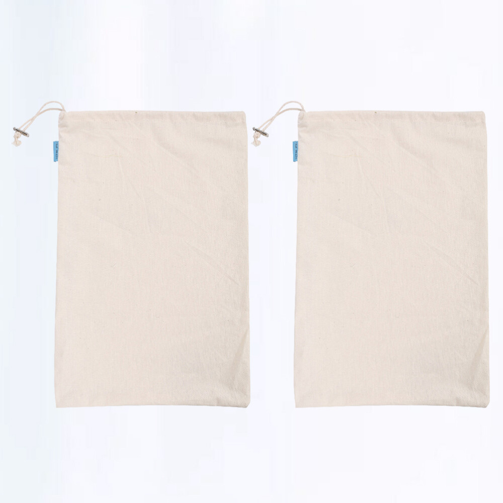 2 Pack Reusable Muslin Drawstring Grocery Produce Bags