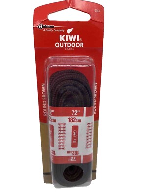 Kiwi Outdoor Shoe/Boot Laces-(#7102) - 72'' Round Brown - Nwt