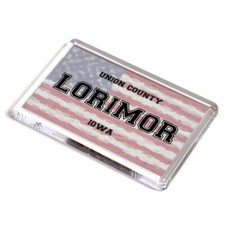 FRIDGE MAGNET - Lorimor - Union, Iowa - USA Flag