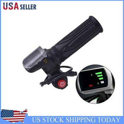 Electric Bike Throttle Grip ABS + Rubber 6 Pin Waterproof Interface Black 48V