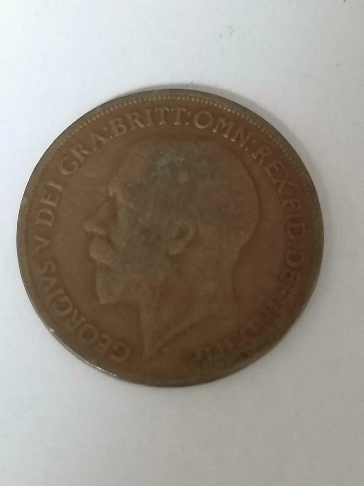Moneda de BRONCE de Gran Bretaña - Un centavo 1919-1920-1921 Foto 4 de 4