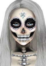 Skeleton Adhesive Face and Chest Jewel Stickers
