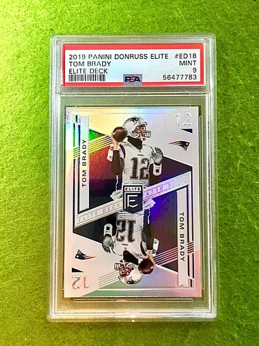 TOM BRADY SILVER PRIZM PSA 9 CARD PATRIOTS SP 2019 Elite Deck Tom Brady sp POP 8