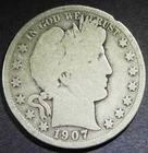 1907-D BARBER HALF DOLLAR  #320