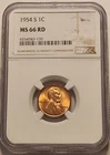 1954-S Lincoln Wheat Cent NGC MS66 RD Red Gem