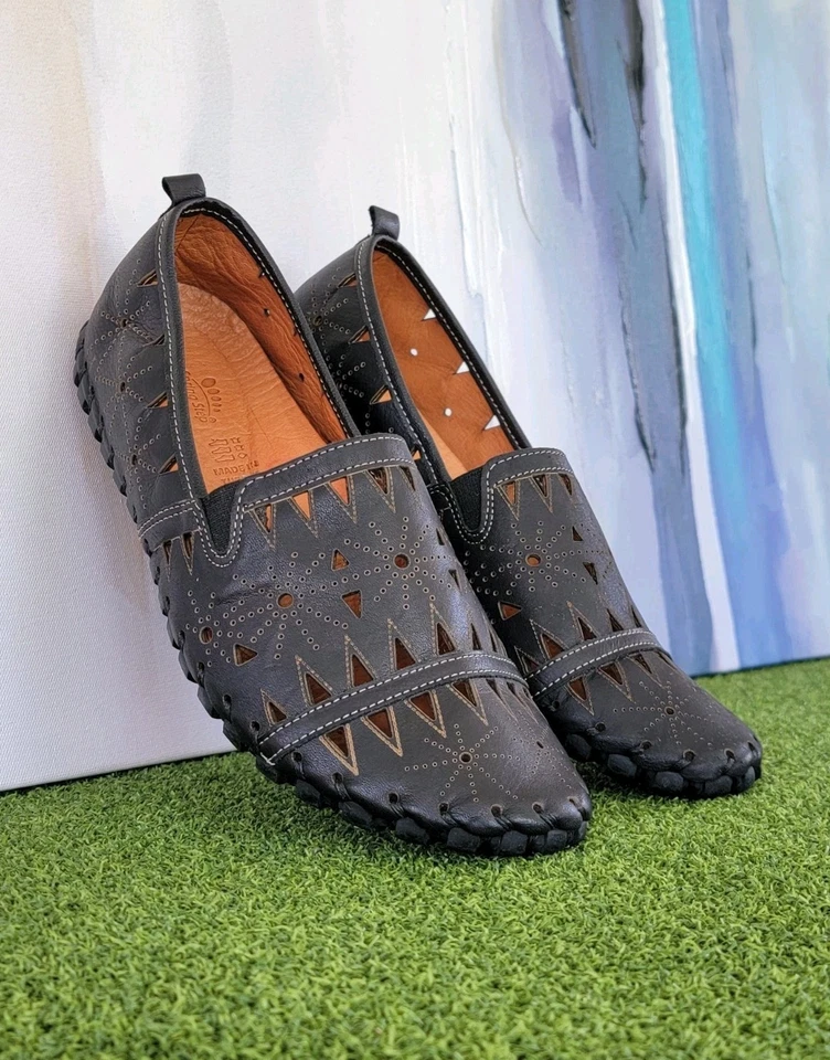 Spring Step Womens Leather Fusaro Loafer Black Made In Turkey Shoes ~ Size 41 - Image 2 of 4