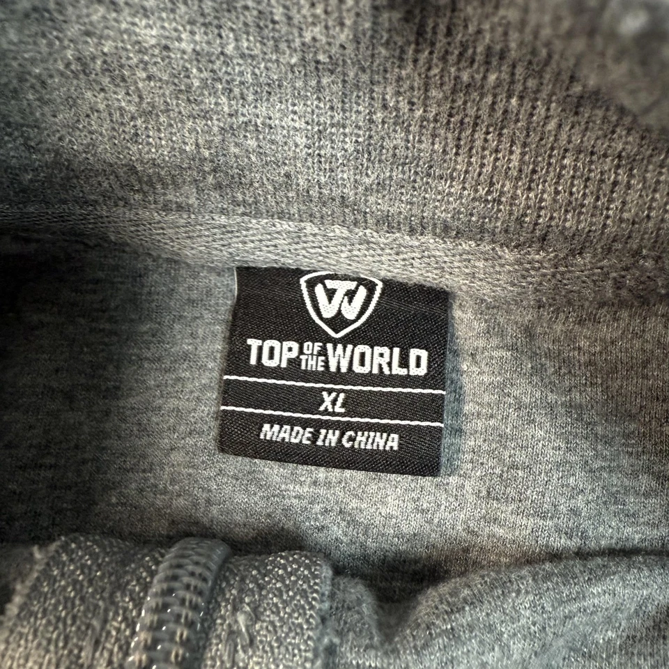 Oklahoma Sooners Sweater Mens XL Gray NCAA College Football Quarter Zip Pullover - Image 4 of 4