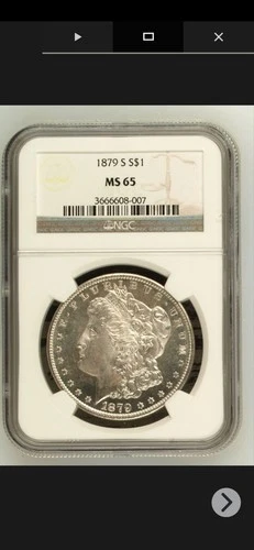 1879-S Morgan Silver Dollar $1 NGC MS65