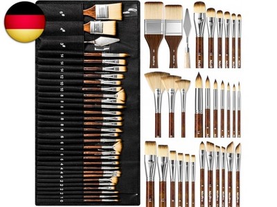 Nicpro 30 Stück Pinselset Acrylfarben, Professionelle Malpinsel & 